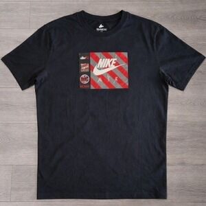 Nike Air Men's Black Graphic T-Shirt Short Sleeve Just Do It Cotton Size L